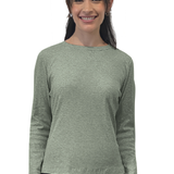 Long Sleeve Ribbed Shell Top in Cotton Spandex
