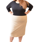 Modest Stretch Knee Length Pencil Skirt in Cotton Spandex