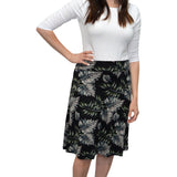 Sleek A-Line Adjustable Waist Midi Skirt with Fold-Over Waistband