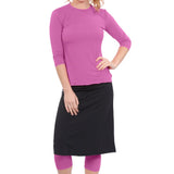 Modest Swim and Sports Midi Skirt with Attached Leggings - UPF 50 Protection