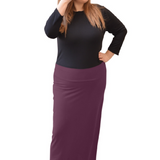 Women's and Plus Size Stretch Maxi Pencil Skirt - Cotton Blend and No Slits