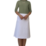 Sporty A-Line Cotton Spandex French Terry Skirt – Knee Length