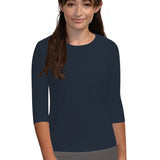 Essential 3/4 Sleeve Modest Crew Neckline Shell - Versatile Layering Top