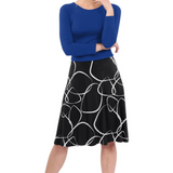 Knee Length A-Line Skater Skirt with Full Elastic Waist
