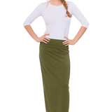 Women's and Plus Size Stretch Maxi Pencil Skirt - Cotton Blend and No Slits