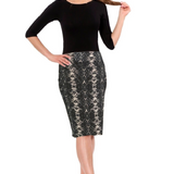 Modest Stretch Knee Length Pencil Skirt in Cotton Spandex