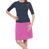 Knee-Length Swim/Sport Skirt with Attached Shorts, Pocket and UPF 50+ Protection