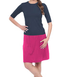 Knee-Length Swim/Sport Skirt with Attached Shorts, Pocket and UPF 50+ Protection