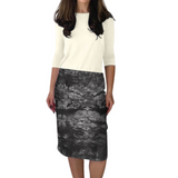 Modest Stretch Knee Length Pencil Skirt in Cotton Spandex