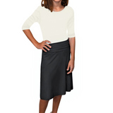 Girls A-Line Midi Skirt with Adjustable Fold-Over Waist
