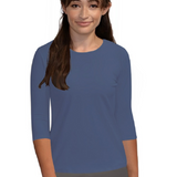 Essential 3/4 Sleeve Modest Crew Neckline Shell - Versatile Layering Top