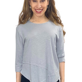 Asymmetrical Stylish Ribbed Tunic - Soft Fabric and Full Coverage