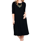 Past The Knee T-Shirt Dress - Comfortable A-Line Silhouette