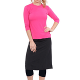 Modest Swim and Sports Midi Skirt with Attached Leggings - UPF 50 Protection