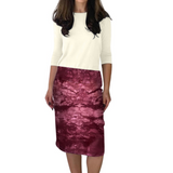 Modest Stretch Knee Length Pencil Skirt in Cotton Spandex