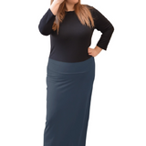 Women's and Plus Size Stretch Maxi Pencil Skirt - Cotton Blend and No Slits