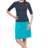 Knee-Length Swim/Sport Skirt with Attached Shorts, Pocket and UPF 50+ Protection