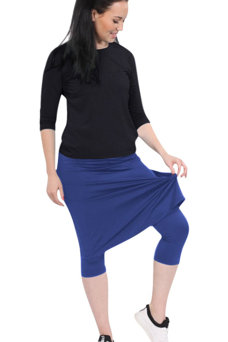 Modest Swim and Sports Midi Skirt with Attached Leggings - UPF 50 Protection