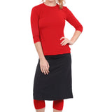 Modest Swim and Sports Midi Skirt with Attached Leggings - UPF 50 Protection