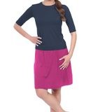 Knee-Length Swim/Sport Skirt with Attached Shorts, Pocket and UPF 50+ Protection