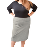 Modest Stretch Knee Length Pencil Skirt in Cotton Spandex