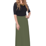 Sleek A-Line Maxi Skirt with Adjustable Fold-Over Waist