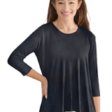 Hi-Lo Soft Crinkled Cotton Spandex 3/4 Sleeve Tunic