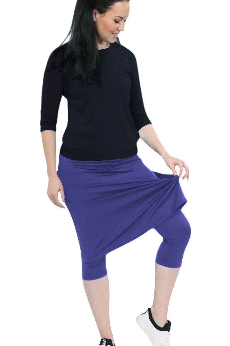 Modest Swim and Sports Midi Skirt with Attached Leggings - UPF 50 Protection