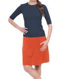 Knee-Length Swim/Sport Skirt with Attached Shorts, Pocket and UPF 50+ Protection