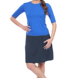 Knee-Length Swim/Sport Skirt with Attached Shorts, Pocket and UPF 50+ Protection