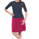 Knee-Length Swim/Sport Skirt with Attached Shorts, Pocket and UPF 50+ Protection