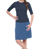 Knee-Length Swim/Sport Skirt with Attached Shorts, Pocket and UPF 50+ Protection