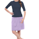 Knee-Length Swim/Sport Skirt with Attached Shorts, Pocket and UPF 50+ Protection