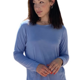Long Sleeve Fine Ribbed Top with Modest Side Vents