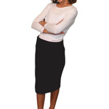 Girls Stretch Knee Length Pencil Skirt in Cotton Spandex
