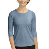 Essential 3/4 Sleeve Modest Crew Neckline Shell - Versatile Layering Top