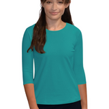 Essential 3/4 Sleeve Modest Crew Neckline Shell - Versatile Layering Top