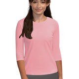Essential 3/4 Sleeve Modest Crew Neckline Shell - Versatile Layering Top