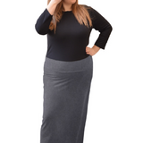 Women's and Plus Size Stretch Maxi Pencil Skirt - Cotton Blend and No Slits