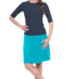 Knee-Length Swim/Sport Skirt with Attached Shorts, Pocket and UPF 50+ Protection