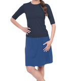 Knee-Length Swim/Sport Skirt with Attached Shorts, Pocket and UPF 50+ Protection