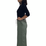 Lightweight Cargo Maxi Skirt with Adjustable Drawstring Waist