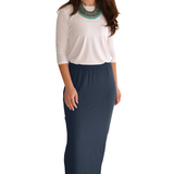 Stretch Maxi Skirt in Mid-Weight Viscose Spandex - No Slits