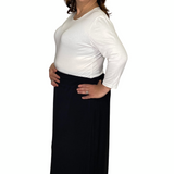 Plus Size Silky Maxi Length Stretch Pencil Skirt