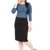 Lightweight Modest Knee Length Pencil Skirt in Cotton Spandex