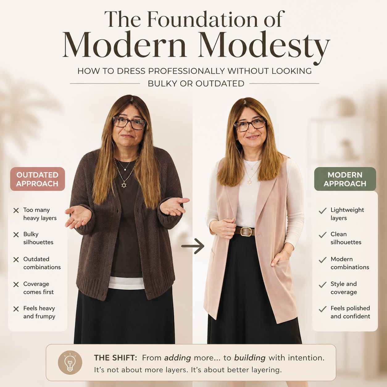 The Foundation of Modern Modesty: How to Dress Professionally Without Looking Bulky or Outdated