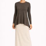 Modest Long Sleeve Sparkle Rib Handkerchief Hem Tunic