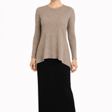 Modest Long Sleeve Sparkle Rib Handkerchief Hem Tunic