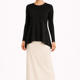 Modest Long Sleeve Sparkle Rib Handkerchief Hem Tunic