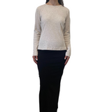 Long Sleeve Ribbed Shell Top in Cotton Spandex